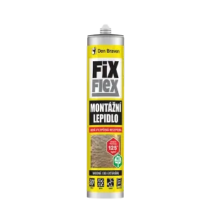 Den Braven Montážne lepidlo FIX FLEX 310ml je flexibilné a silné lepidlo na montáž okien, dverí, obkladov a ďalších materiálov v exteriéri aj interiéri.